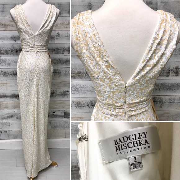 BHLDN Badgley Mischka Bette Gown Sequins Wedding - Picture 5 of 8